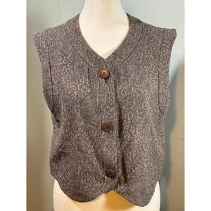 Vintage Giorgio‎ Armani Le Collezioni Vest Sz 10 44 Made Italy Jacquard Cropped